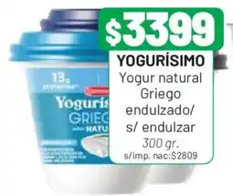 Almacor Yogurísimo yogur natural griego endulzado/s/ endulzar oferta