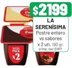Almacor La serenisima postre entero vs sabores oferta