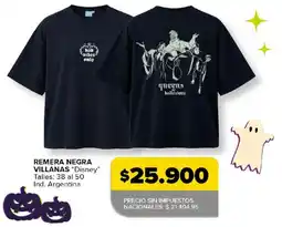 Carrefour Remera negra villanas disney oferta