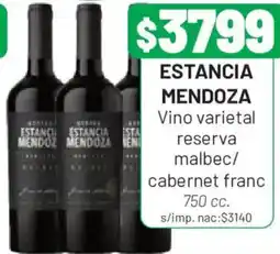 Almacor Estancia mendoza vino varietal reserva malbec/cabernet franc oferta