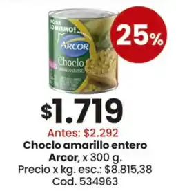 Coto Arcor choclo amarillo entero oferta