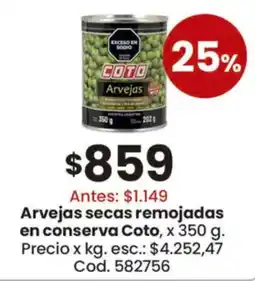 Coto Coto arvejas oferta