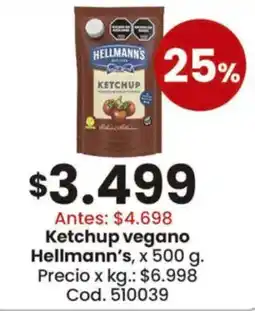 Coto Hellmann's ketchup vegano oferta