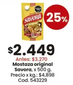 Coto Savora mostaza original oferta