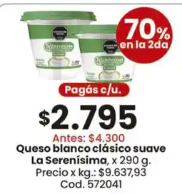 Coto La serenisima queso blanco clasico suave oferta
