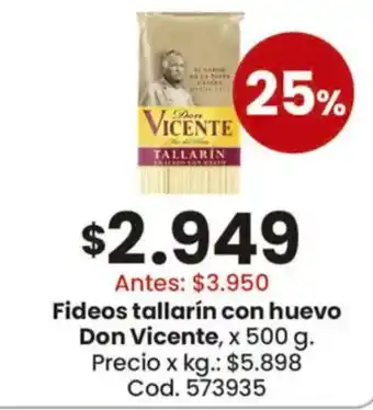 Don vicente fideos tallarin con huevo