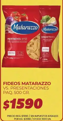 Supermercados Vea Matarazzo fideos vs. presentaciones oferta