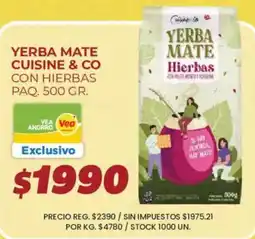 Supermercados Vea Cuisine & Co yerba mate con hierbas oferta