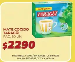 Supermercados Vea Taragui mate cocido oferta