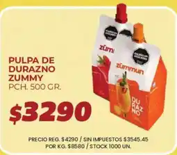 Supermercados Vea Zummy pulpa de durazno oferta