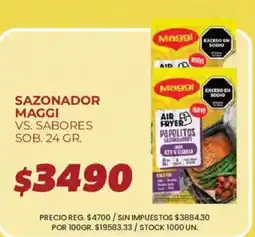 Supermercados Vea Maggi sazonador vs. sabores oferta