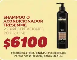 Supermercados Vea Tresseme shampoo o acondicionador oferta