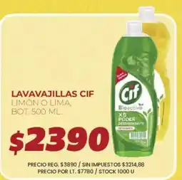 Supermercados Vea Cif lavavajillas limón o lima oferta