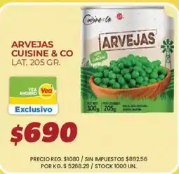 Supermercados Vea Cuisine & Co arvejas oferta