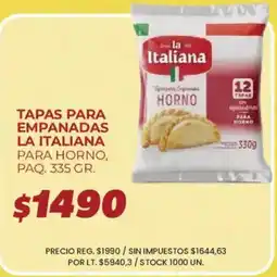 Supermercados Vea La italiana tapas para empanadas para horno oferta