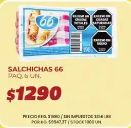 Supermercados Vea Salchichas 66 oferta
