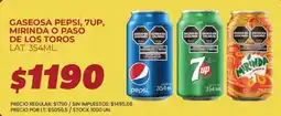 Supermercados Vea Pepsi, 7up, mirinda o paso de los toros oferta