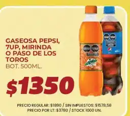 Supermercados Vea Pepsi gaseosa 7up mirinda o paso de los toros oferta