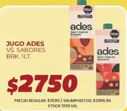 Supermercados Vea Ades jugo vs sabores oferta