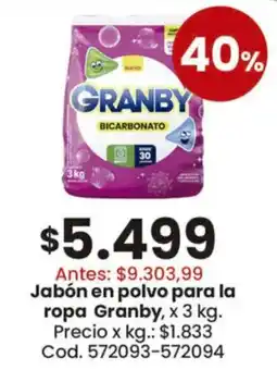 Coto Granby jabón en polvo para la ropa oferta