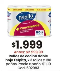 Coto Felpita rollos de cocina doble hoja oferta