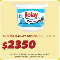 Supermercados Vea Ilolay crema simple oferta