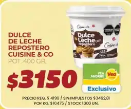 Supermercados Vea Cuisine & co dulce de leche repostero oferta