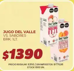Supermercados Vea Del Valle jugo vs sabores oferta