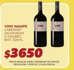 Supermercados Vea Nampe vino cabernet sauvignon o malbec oferta