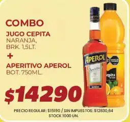 Supermercados Vea Aperol jugo cepita naranja oferta