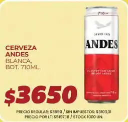 Supermercados Vea Andes cerveza blanca oferta