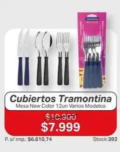 Ferniplast Tramontina - cubiertos mesa new color 12un varios modelos oferta