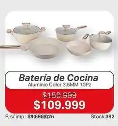 Ferniplast Batería de cocina aluminio color 3.5mm 10pz oferta