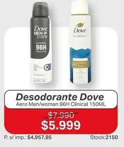 Ferniplast Dove - aero men/woman 96h clinical 150ml oferta