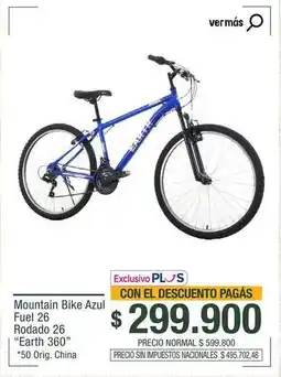 La Anonima Mountain bike azul fuel 26 rodado 26 earth 360 oferta