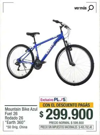 Mountain bike azul fuel 26 rodado 26 earth 360