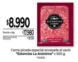 La Anonima Carne picada especial envasada al vacío oferta