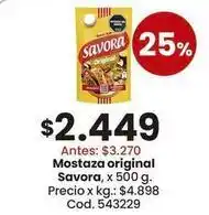 Coto Savora - mostaza original oferta