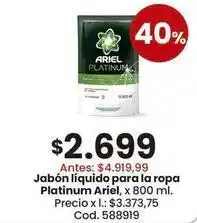 Coto Ariel - jabón líquido para la ropa platinum , x 800 ml. cod. 588919 oferta