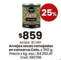 Coto Coto - arvejas secas remojadas en conserva oferta