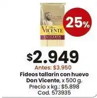 Coto Don vicente - fideos tallarín con huevo oferta