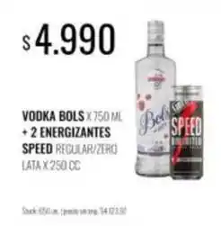 Supermercados Tadicor Bols - vodka bols + 2 energizantes speed oferta