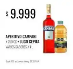 Supermercados Tadicor Campari - aperitivo + jugo oferta