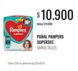 Supermercados Tadicor Pampers - pañal supersec oferta
