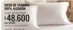 Supermercados Tadicor Juego de sábanas 100% algodón oferta
