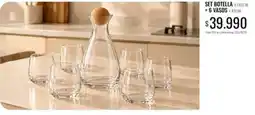 Supermercados Tadicor Set botella + 6 vasos oferta