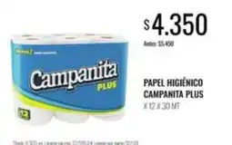 Supermercados Tadicor Campanita - papel higiénico campanita plus oferta