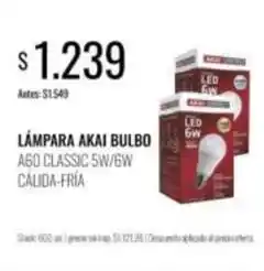 Supermercados Tadicor Lámpara akai bulbo a60 classic 5w/6w cálida-fría oferta