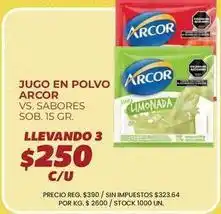 Supermercados Vea Arcor - jugo en polvo sobre 15 gr oferta