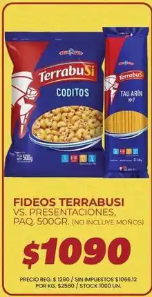 Supermercados Vea Terrabusi - fideos coditos y tallarín oferta